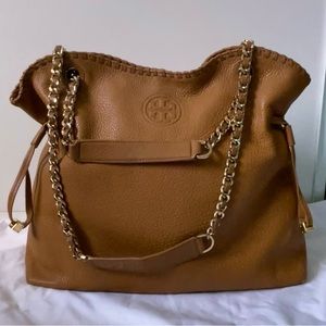 Tory Burch Pebbled Leather Marion Slouchy Tote